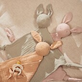 Maak kennis met de nieuwe beste vriend van je kleintje: deze zachte knuffeldoekjes! 

Deze konijntjes zijn gemaakt van hydrofiele stof en voelen zacht aan. 

Met drie schattige kleuren om uit te kiezen – wild rose, olive green of moonstone– welke kies jij voor je mini? ????????